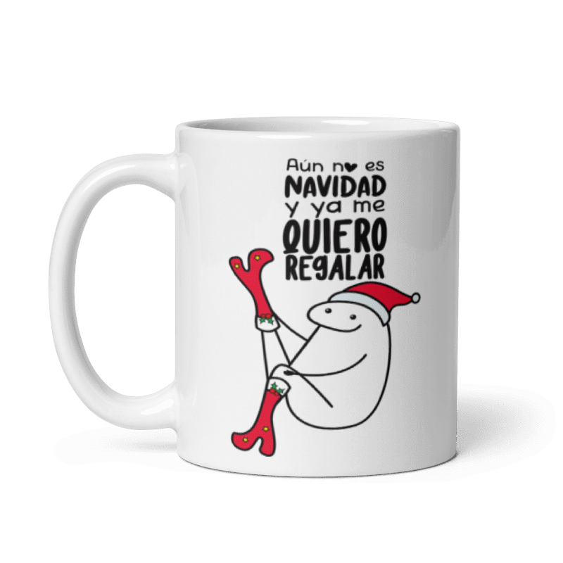 Taza Cartoon plano navideño color Blanco - Taza Navideña - Me Quiero Regalar