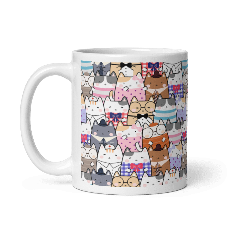 Taza Cute Cats - Nubes color Blanco - Taza Cute Cats - Nubes