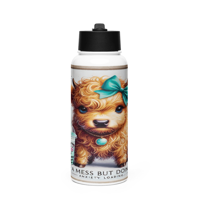 Botella Moderno y Funcional color Bisonte Azul - Botella Reutilizable de Aluminio 800ml