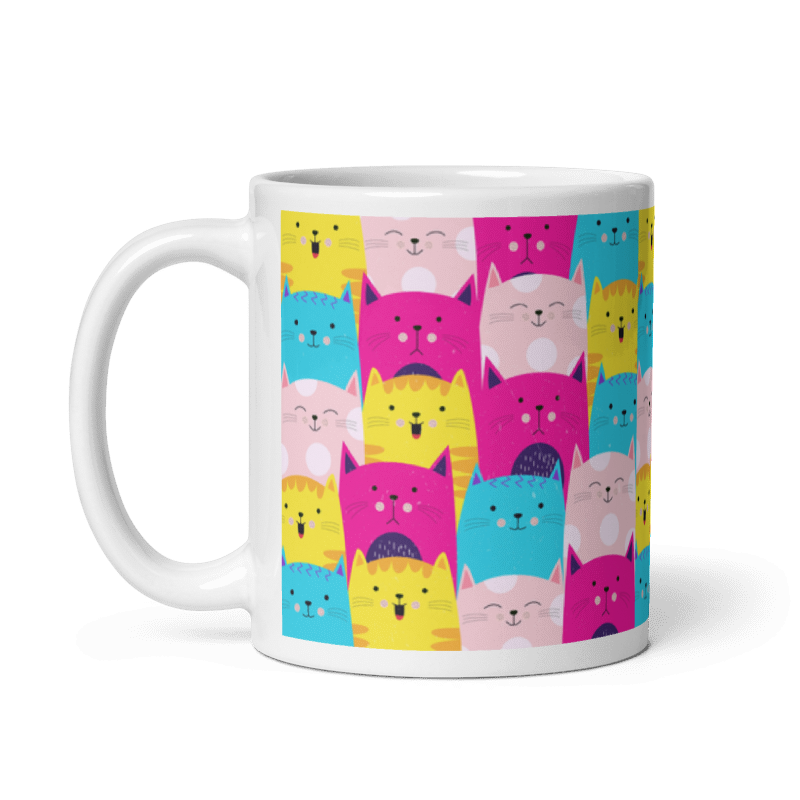 Taza Cute Cats - Luna Estrellas color Blanco - Taza Cute Cats - Luna Estrellas