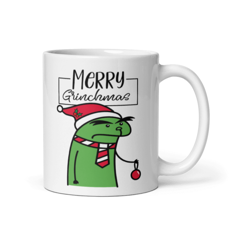 Taza Cartoon plano navideño color Blanco - Taza Navideña - Merrigrinchmas