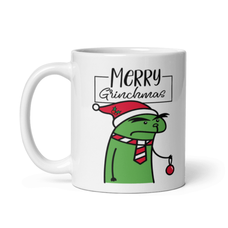 Taza Cartoon plano navideño color Blanco - Taza Navideña - Merrigrinchmas