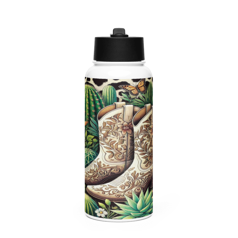 Botella Moderno y Funcional color Botas Vaqueras Vintage - Botella Reutilizable de Aluminio 800ml