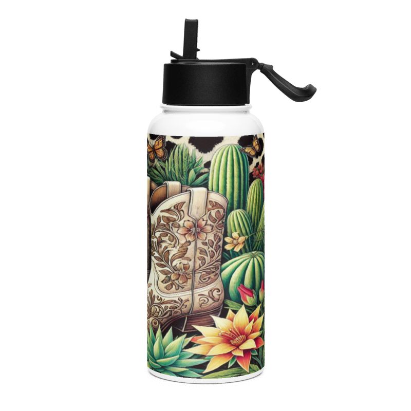 Botella Moderno y Funcional color Botas Vaqueras Vintage - Botella Reutilizable de Aluminio 800ml