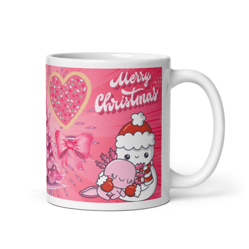 Taza navideña blanca con diseño de muñeco de nieve Merry Christmas en cerámica premium