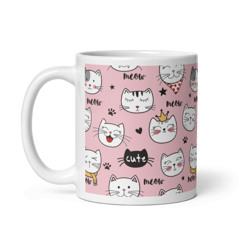Taza Cute Cats - Comiendo color Blanco - Taza Cute Cats - Comiendo
