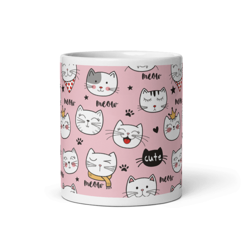 Taza Cute Cats - Comiendo color Blanco - Taza Cute Cats - Comiendo