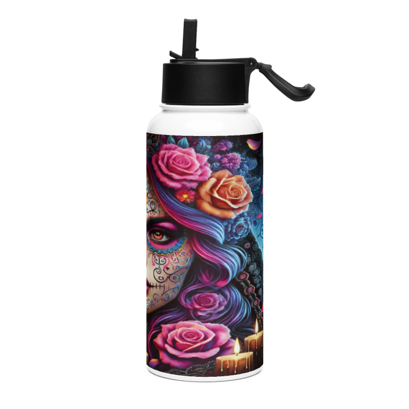 Botella Moderno y Funcional color Calavera Mexicana - Botella Reutilizable de Aluminio 800ml