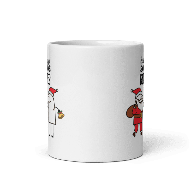 Taza Cartoon plano navideño color Blanco - Taza Navideña - Santa y Yo Somos Besties