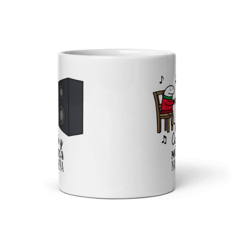 Taza Cartoon plano navideño color Blanco - Taza Navideña - Café y Música Navideña