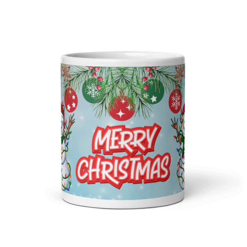 Taza Muñeco Nieve Christmas color Blanco - Taza Navidad - Merry Christmas Muñeco Nieve