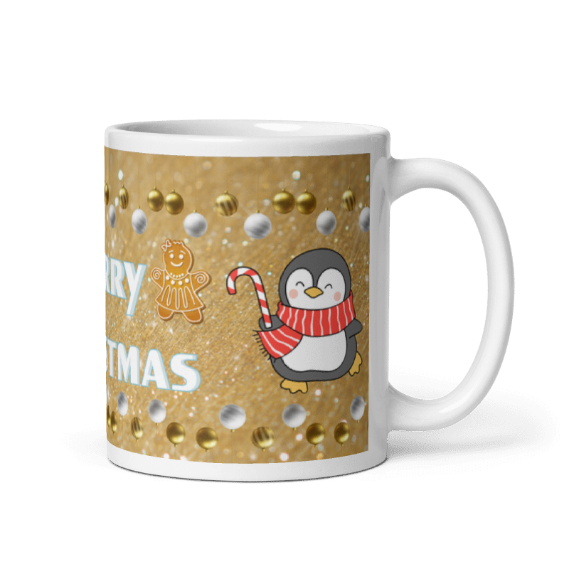 Taza Pingüino Christmas color Blanco - Taza Navidad - Pingüino Merry Christmas
