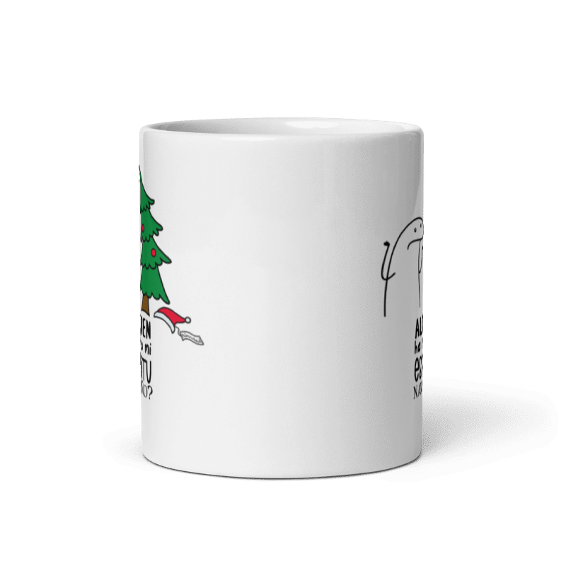 Taza Cartoon plano navideño color Blanco - Taza Navideña - Alguien Ha Visto Mi Espíritu