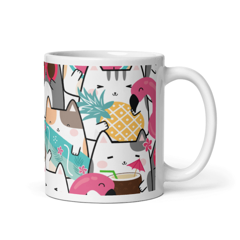 Taza Cute Cats - Corazones color Blanco - Taza Cute Cats - Corazones
