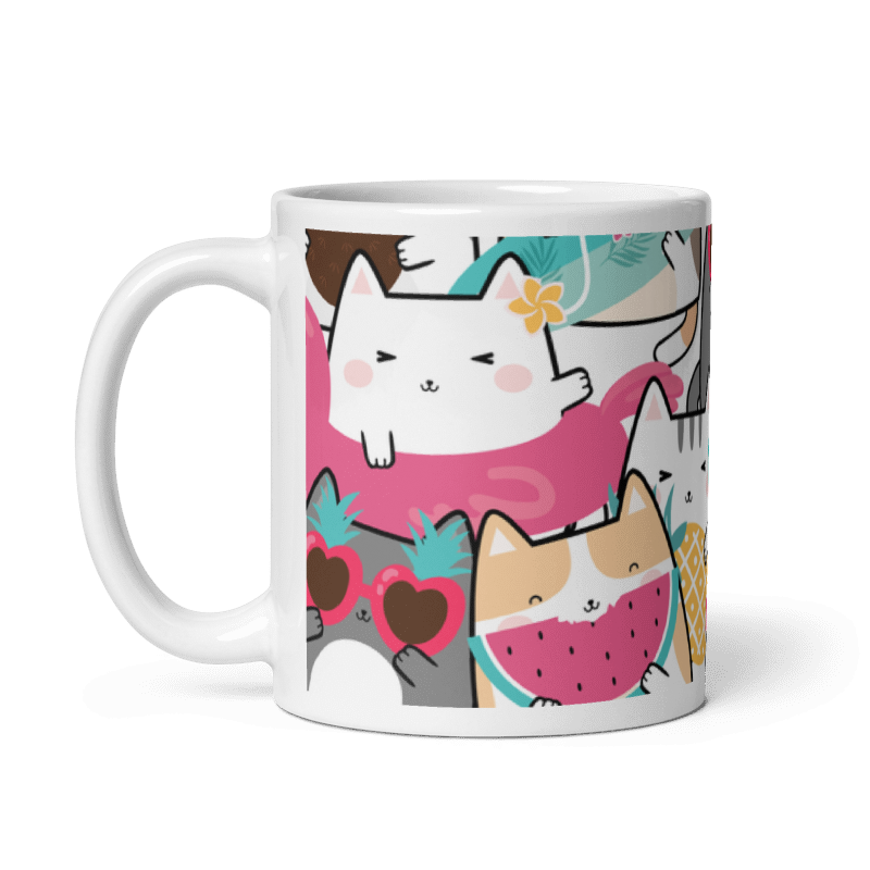 Taza Cute Cats - Corazones color Blanco - Taza Cute Cats - Corazones