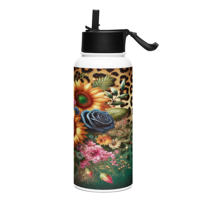 Botella Moderno y Funcional color Jardín Floral - Botella Reutilizable de Aluminio 800ml
