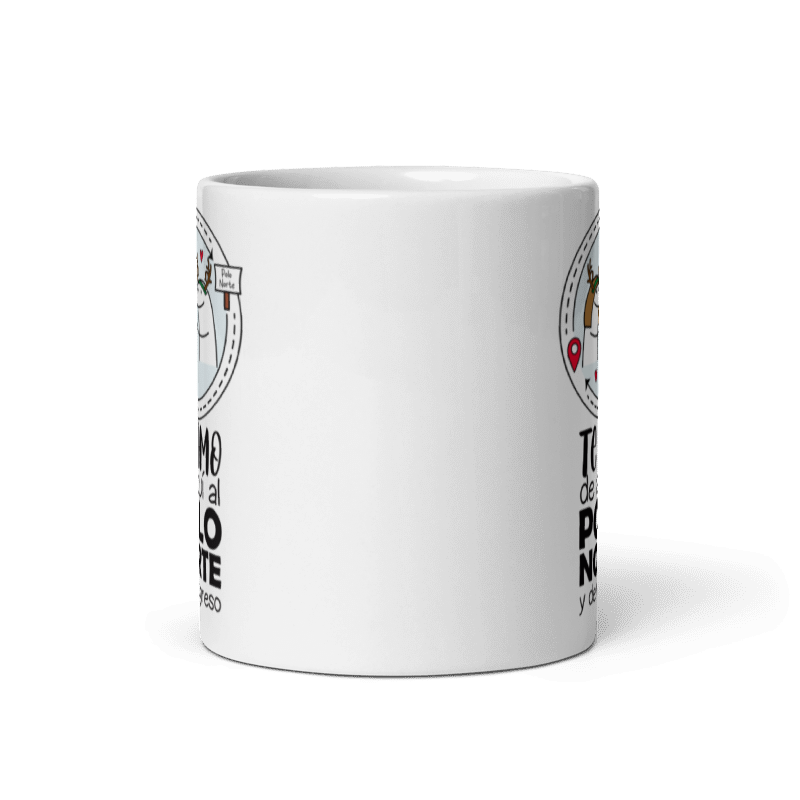Taza Cartoon plano navideño color Blanco - Taza Navideña - Te Amo de Aquí al Polo Norte