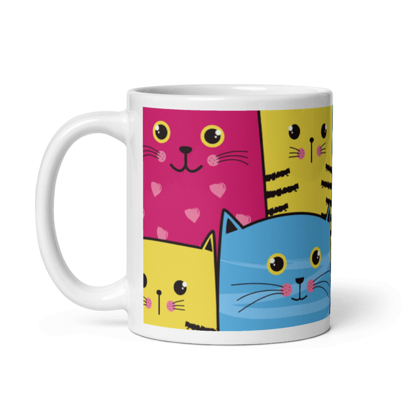 Taza Cute Cats - Flores color Blanco - Taza Cute Cats - Flores