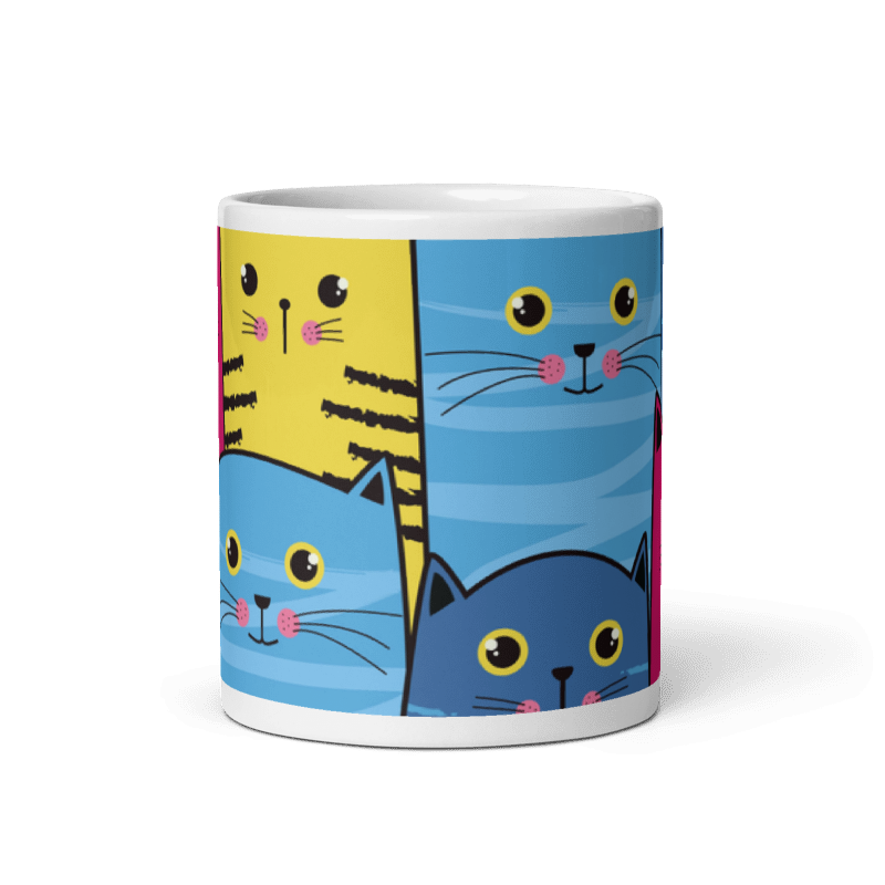Taza Cute Cats - Flores color Blanco - Taza Cute Cats - Flores