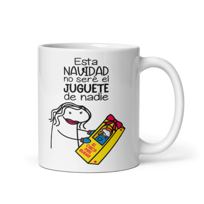 Taza Cartoon plano navideño color Blanco - Taza Navideña - Esta Navidad No Seré el Juguete