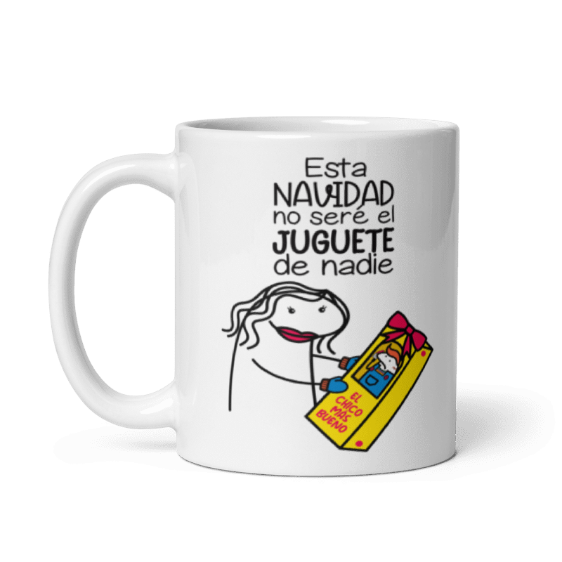 Taza Cartoon plano navideño color Blanco - Taza Navideña - Esta Navidad No Seré el Juguete