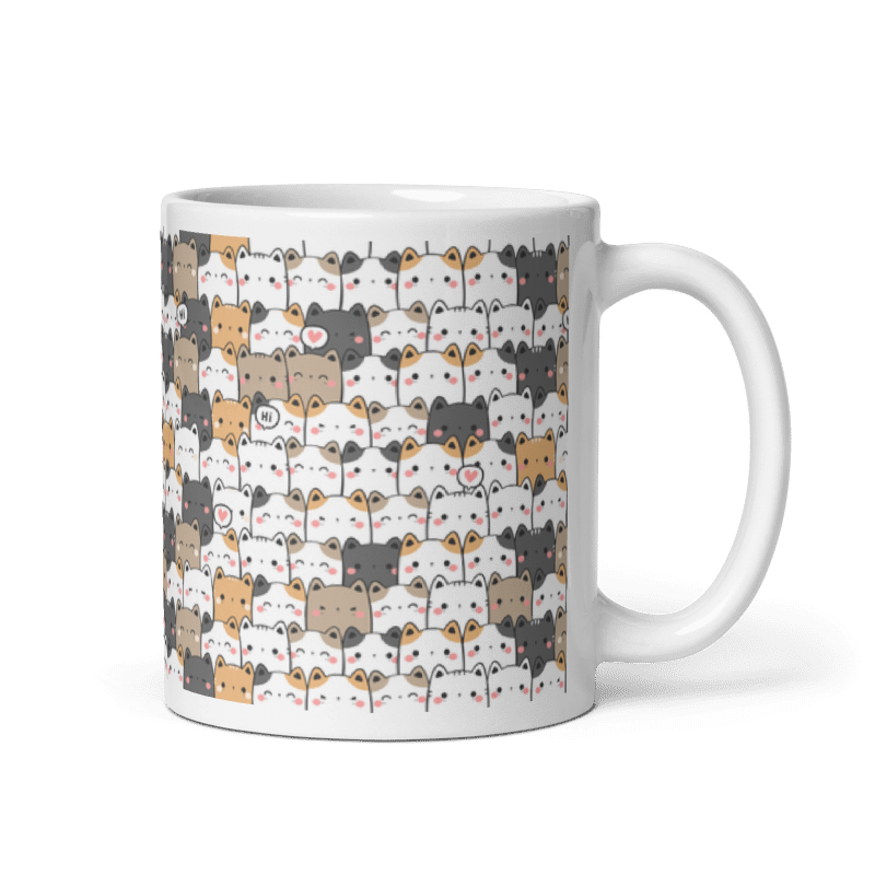 Taza Cute Cats - Rayas color Blanco - Taza Cute Cats - Rayas