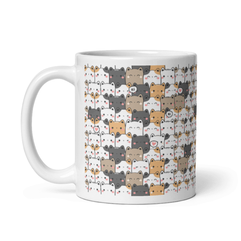 Taza Cute Cats - Rayas color Blanco - Taza Cute Cats - Rayas