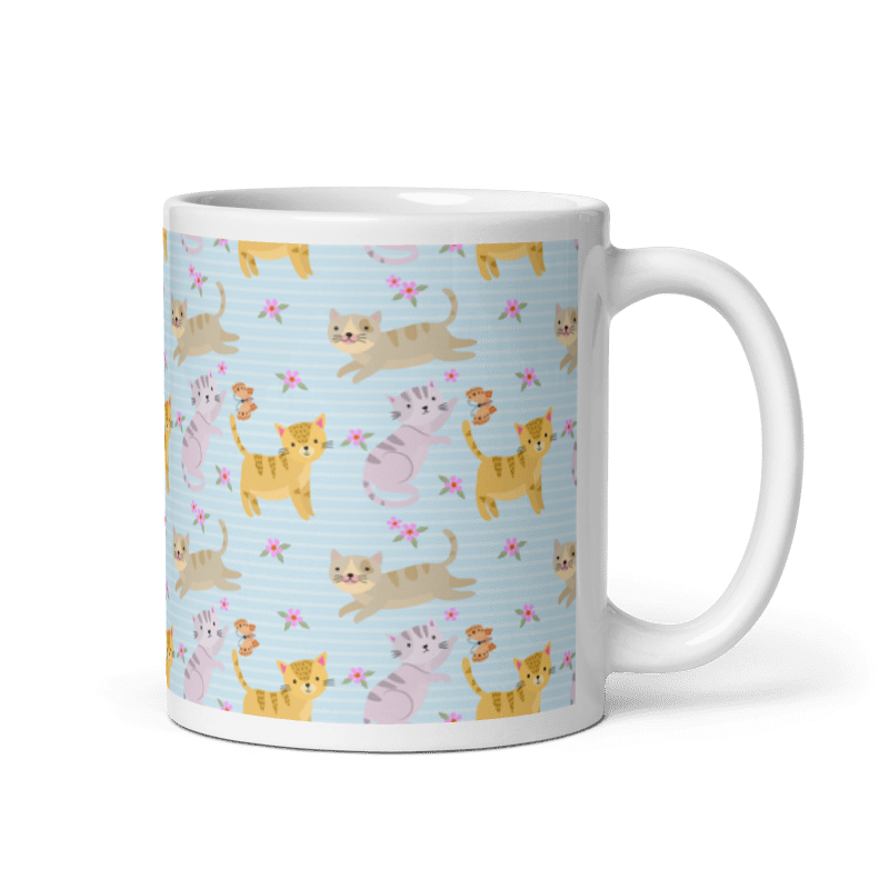 Taza Cute Cats - Arcoíris color Blanco - Taza Cute Cats - Arcoíris